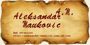 Aleksandar Mauković vizit kartica